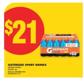 No Frills GATORADE SPORT DRINKS, 24x591 ML offer