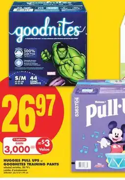 No Frills HUGGIES PULL UPS or GOODNITES TRAINING PANTS, 28-74'S offer