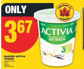 No Frills DANONE ACTIVIA YOGURT, 650 G offer