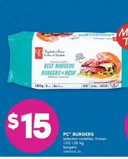 No Frills PC BURGERS, 1.02-1.36 KG offer