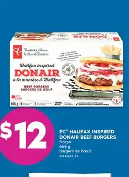 No Frills PC HALIFAX INSPIRED DONAIR BEEF BURGERS, 668 G offer