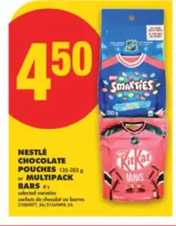 No Frills NESTLÉ CHOCOLATE POUCHES, 135-203 G OR MULTIPACK BARS, 4'S offer