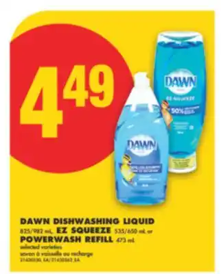 No Frills DAWN DISHWASHING LIQUID 825/982 ML, EZ SQUEEZE, 535/650 ML OR POWERWASH REFILL, 473 ML offer