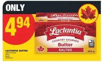 No Frills LACTANTIA BUTTER, 454 G offer