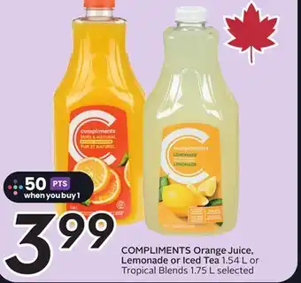 Sobeys Orange Juice, Lemonade or Iced Tea offer