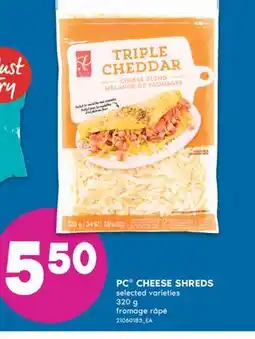 No Frills PC CHEESE SHREDS, 320 G offer