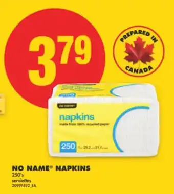 No Frills NO NAME NAPKINS, 250'S offer
