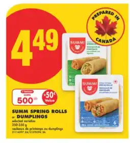 No Frills SUMM SPRING ROLLS OR DUMPLINGS, 250-350 G offer