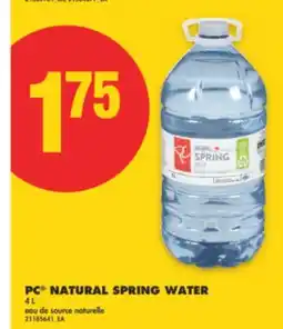 No Frills PC NATURAL SPRING WATER, 4 L offer