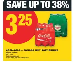 No Frills COCA-COLA OR CANADA DRY SOFT DRINKS 6X710 ML offer