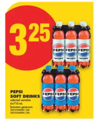 No Frills PEPSI SOFT DRINKS, 6x710 ML offer