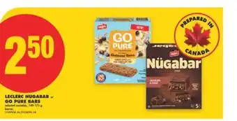 No Frills LECLERC NUGABAR OR GO PURE BARS, 140-175 g offer