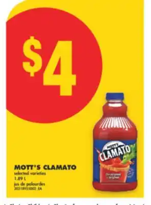 No Frills MOTT'S CLAMATO, 1.89 L offer