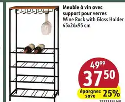 Sushi Shop Wine Rack with Glass Holder offer