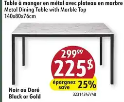 Sushi Shop Metal Dining Table with Marble Top offer