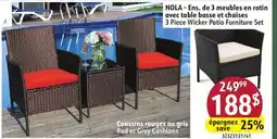 Sushi Shop 3 Piece Wicker Patio Furniture Set offer