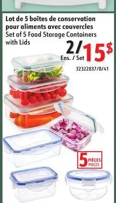 Sushi Shop Set of 5 Food Storage Containers with Lids offer