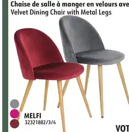 Sushi Shop Velvet Dining Chair with Metal Legs offer