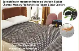 Sushi Shop Charcoal Memory Foam Mattress Topper 5 Zone Comfort offer