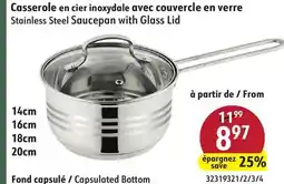 Sushi Shop Stainless Steel Saucepan with Glass Lid offer