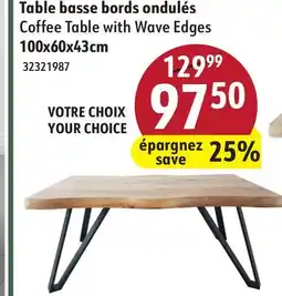 Sushi Shop Coffee Table with Wave Edges offer