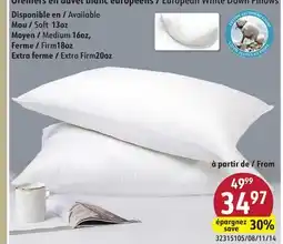 Sushi Shop European White Down Pillows offer