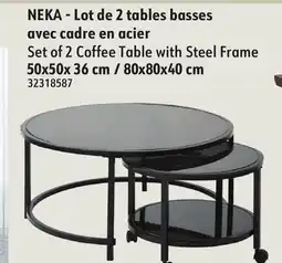 Sushi Shop Set of 2 Coffee Table with Steel Frame offer