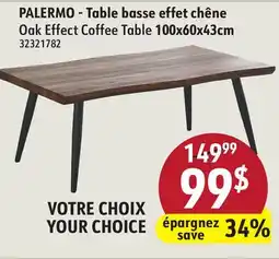 Sushi Shop PALERMO Oak Effect Coffee Table offer
