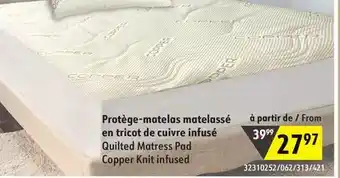 Sushi Shop Quilted Matress Pad Copper Knit infused offer