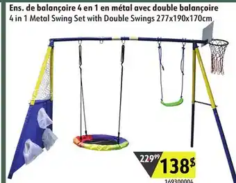 Sushi Shop 4 in 1 Metal Swing Set with Double Swings offer