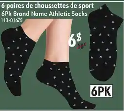 Sushi Shop 6Pk Brand Name Athletic Socks offer