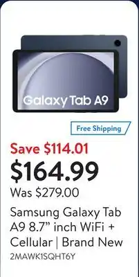 Walmart Samsung Galaxy Tab A9 8.7 inch WiFi + Cellular | Brand New offer