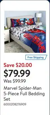 Walmart Marvel Spider-Man 5-Piece Full Bedding Set offer