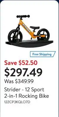 Walmart Strider - 12 Sport 2-in-1 Rocking Bike offer