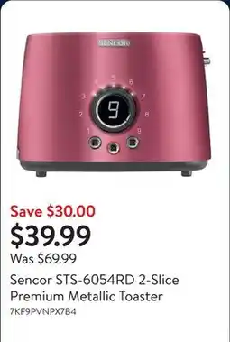 Walmart Sencor STS-6054RD 2-Slice Premium Metallic Toaster offer