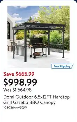 Walmart Domi Outdoor 6.5x12FT Hardtop Grill Gazebo BBQ Canopy offer