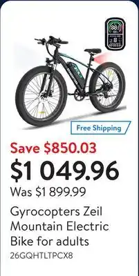 Walmart Gyrocopters Zeil Mountain Electric Bike for adults offer