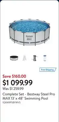 Walmart Complete Set - Bestway Steel Pro MAX 13' x 48 Swimming Pool offer