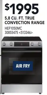 RONA BOSCH 5.8 CU. FT. TRUE CONVECTION RANGE offer