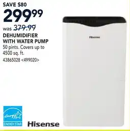 RONA HISENSE DEHUMIDIFIER WITH WATER PUMP offer