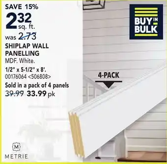 RONA SHIPLAP WALL PANELLING offer