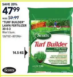 RONA TURF BUILDER LAWN FERTILIZER 30-0-3 offer