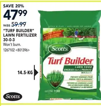 RONA TURF BUILDER LAWN FERTILIZER 30-0-3 offer