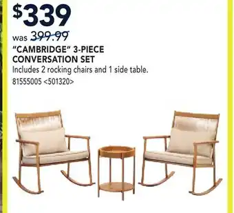 RONA CAMBRIDGE 3-PIECE CONVERSATION SET offer