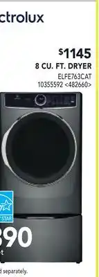 RONA ELECTROLUX 8 CU. FT. DRYER offer