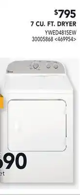 RONA WHIRLPOOL 7 CU. FT. DRYER offer
