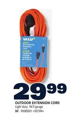 RONA OUTDOOR EXTENSION CORD 50' offer