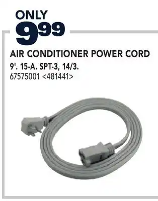 RONA AIR CONDITIONER POWER POWER CORD CORD 9'. 15-A. SPT-3, 14/3 offer