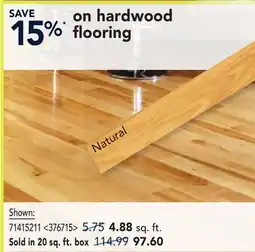 RONA SAVE 15%* on Hardwood flooring offer