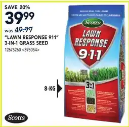 RONA SCOTTS LAWN RESPONSE 911 3-IN-1 GRASS SEED offer